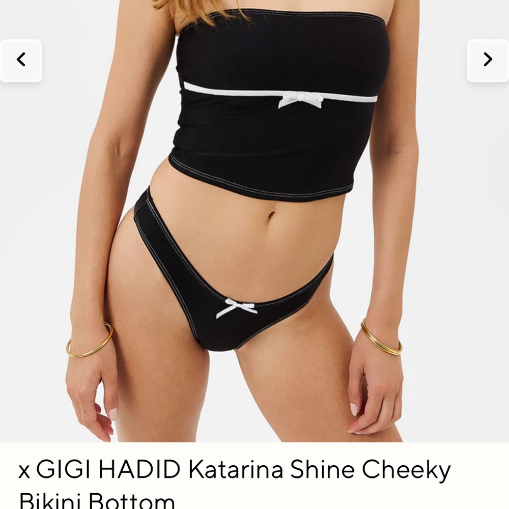 Frankies Bikinis X Gigi Hadid Katarina Shine Cheeky bikini bottom